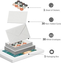 30 Pack Blank Watercolor Cards 5”x7”, 140lb/300gsm 100% Cotton Acid-Free Heav…