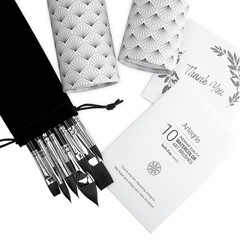 ARTEGRIA Watercolor Brush Set, 10 Professional Soft 10pcs set, Black –