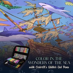 ColorIt Underwater Wonders Adult Coloring Book, 50 Under the Sea Coloring Pag…