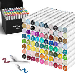 Markers,80 Colors Dual Tip Permanent Art Markers for Adults Coloring