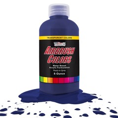 US Art Supply 8-Ounce Transparent Phtalo Blue Airbrush Paint