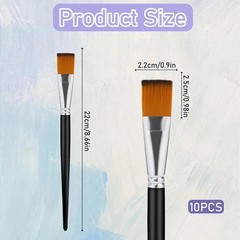 10 Pcs Flat Paint Brushes 1 Inch Acrylic Brush Artist 1 inch, 10pcs