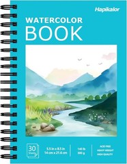 Versatile Watercolor Sketchbook – 5.5″x8.5″ | 30 Sheets of 140lb Paper