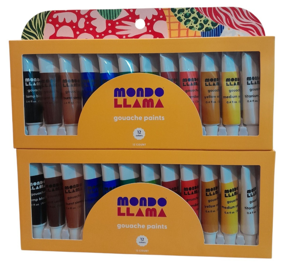 2x Gouache Paint Tubes Mondo Llama 12 count .4 oz Art School Supplies