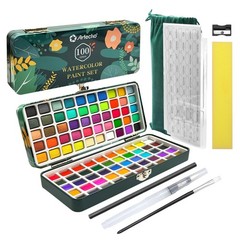 Artecho Watercolor Paint Set 100 Colors 100 Count (Pack of 1), 100
