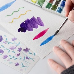 Squirrel Hair Round Paint Brush Set Short-Handle for Watercolor Gouache Ink