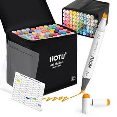Alcohol Markers Brush Tip and Chisel Tip：60-Color Double Tipped Art Marker Se…