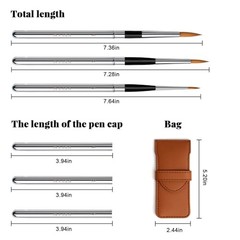 Travel Watercolor Brushes, Travel Kit with Leather Pouch Perfect for 4
