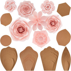 28 Pcs Paper Flowers Template Kit DIY Paper Flower Decorations for Wall Rose Peo