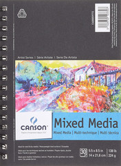Artist Series Mixed Media Paper, Wirebound Pad, 5.5X8.5 Inches, 30 Sheets (138Lb