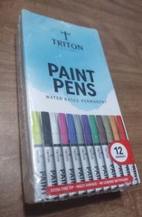 TRITON Paint Pens Rock Painting, Ceramic & Glass. 12 Acrylic paint marker pens