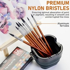 Watercolor Brush Set Pure Kolinsky Sable Hair Pointed Round Art Paintbr-NEW-Free
