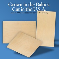 Baltic Birch Plywood, 3 mm 1/8 x 24 x 24 Inch, B/BB Grade Sheets| Woodpeckers