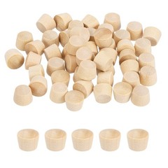 200 Pcs Wood Plugs, 11/32″ Flat Head Screw Hole Plugs Wooden Caps, Wood Color