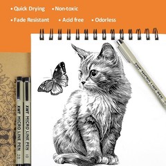 Micro Fineliner Pens 6Pcs 0.25mm/Set, Ultra Fine Fineliner Pen, Water-based B…