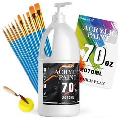White Acrylic Paint 70oz/2070ml Multi Surface Art Supplies Pump 0.55 Gal