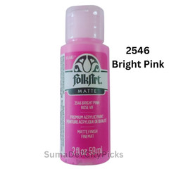 FolkArt Acrylic Craft Paint Matte 2 oz Flat Non-Glossy Canvas DIY – Bright Pink
