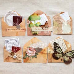 92 Pieces Mini Stationery Paper Envelopes and Sealing Sticker Set, 60 cream