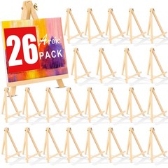TABLETOP EASEL for Kids Painting Canvases Art Crafts Tripod 9″ 26 Pack AROIC