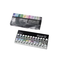 Kusakabe Artist Watercolor 12 Granulating Charcoal Colors 10ml Set Japan NEW