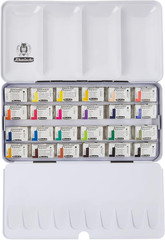 – AKADEMIE Watercolor Paint Box, Full Assortment 24 X 1/1 Pans, 75 425 097, Meta