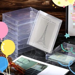 Clear Plastic Greeting Card Storage Box – 100 Pcs – 5.39 x 7.36 x 1 Inches