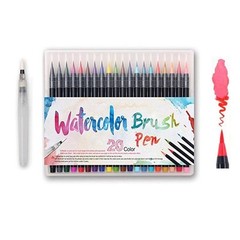 Watercolor Brush Pens Set – Premium Soft Flexible Dual Tips Coloring Brush Pe…
