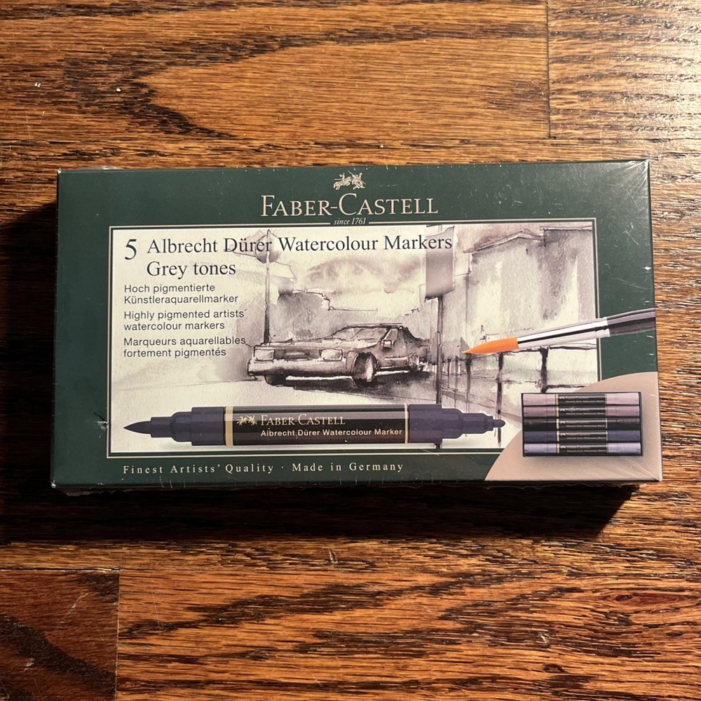 Faber-Castell Albrecht Durer Watercolour Markers Grey Tones Set Of 5 New LOOK 👀