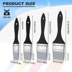 4 Pcs Silicone Paint Brush Set , 1 1.5 2 2.5 Inches Wide Z5U84737