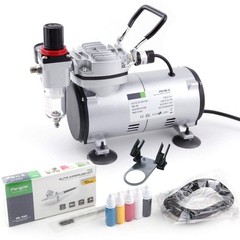 Airbrush Kit With Compressor AS18-2K Basic Start Kit With Air Hose, Cleaning …