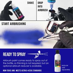 US Art Supply 1-Ounce Opaque Saffire Blue Airbrush Paint