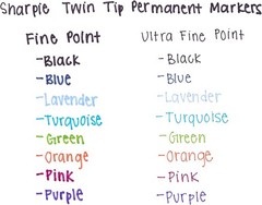 SHARPIE Twin Tip Permanent Markers, Fine and Ultra Fine, Black, 4 Count