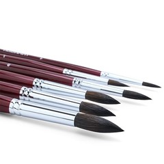 Squirrel Hair Round Paint Brush Set Watercolor Gouache Ink Professional