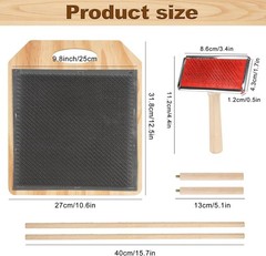 Wool Blending Board,Wool Hand Carders Angle Includes 1 Wool Brush and 2 Wooden C