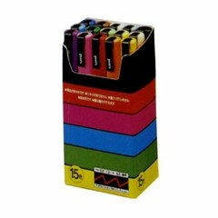 Uni Posca PC3M15C 15 Colors Water based Pen Fine Point Round Core