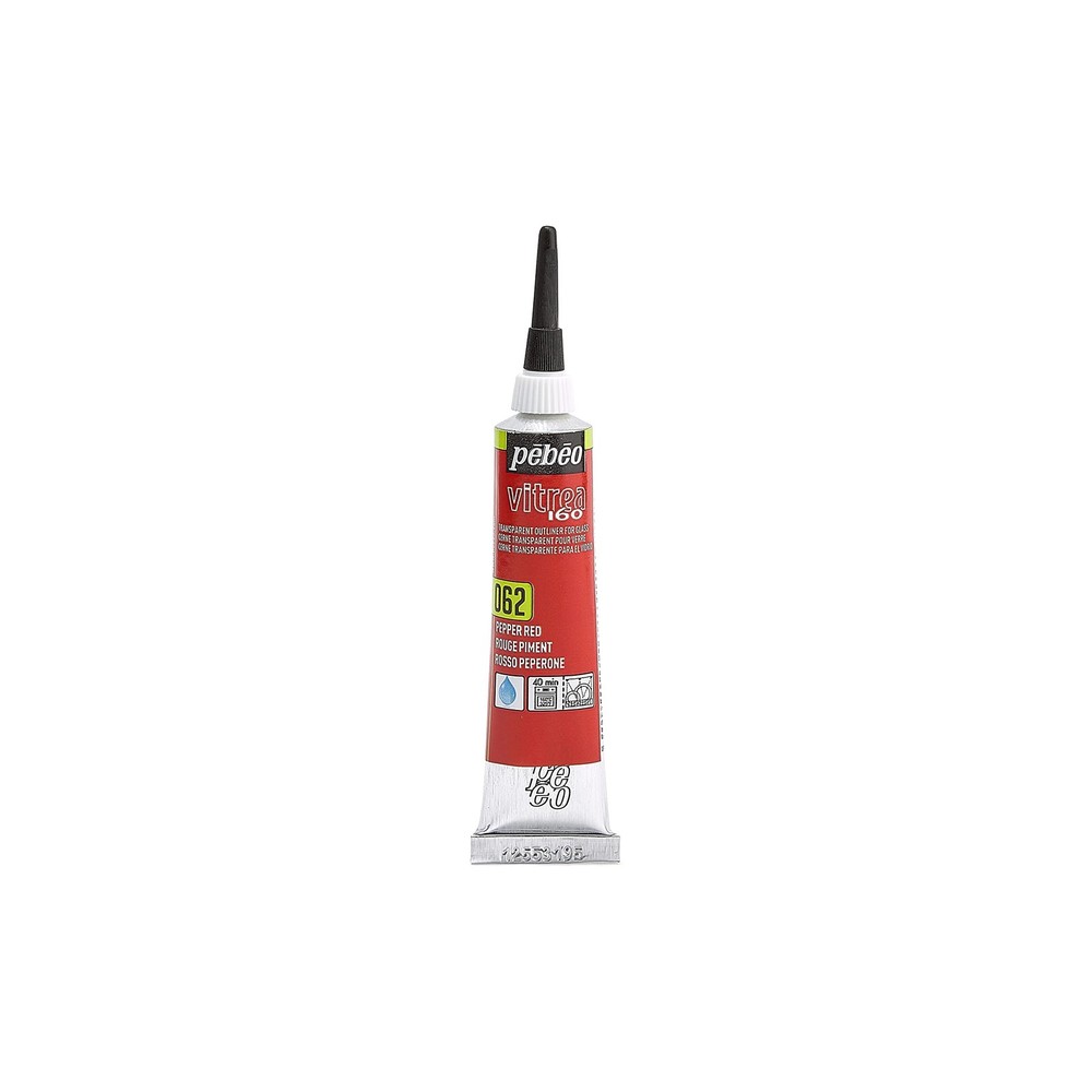Vitrea 160 0.67 Fl Oz Red Opaque Dimensional Glass Paint Outliner for Art