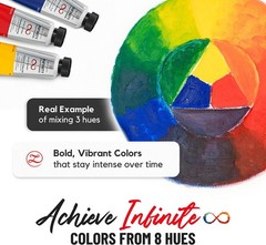 ZenART Professional Oil Paint Set – 8 Primary Colors
