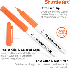 Permanent Marker, 30 Colors Ultra Fine Point, Assorted Colors, Works on Plastic,