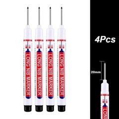 4PCS Deep Hole Marker Pen Long Nib Waterproof Metal Woodworking Marking Tool
