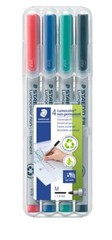 Staedtler Lumograph Non-Permanent, Wet Erase Marker Pens, 315 WP4