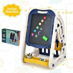 Kids Art Easel Magnetic Whiteboard Chalkboard Drawing Fun Activity Play