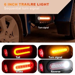 Sequential Turn Signal Trailer Lights, Oval LED Trailer with Square Metal Box