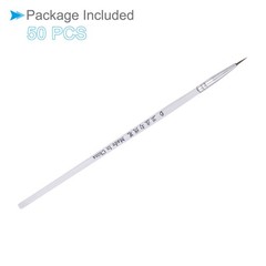 50pack Detail Paint Brushes 0# 6mm Pointed Tip Miniature Painting Brush White