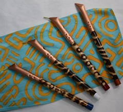 Handcrafted Batik Tool NEW Set of 3 Tjantings S,M,L & a Fast-Liner w/cotton bag