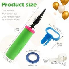 2Pack Balloon Pump Handheld,Dual Action Manual Air Inflator for green