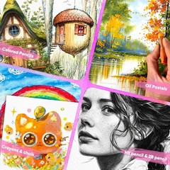 64 Sheets Watercolor Paper, 5″x7″ Water Color Paper, 140lb/300gsm Artist Sket…