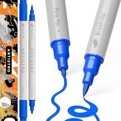 2 Dual-Tip Acrylic Paint Pens – Multisurface White Dual Tip Brush + Fine