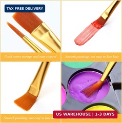 Acrylic Paint Brush Set, 1 Packs / 10 pcs Watercolor Brushes Painting Brush Nylo