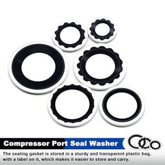 50PCS A/C Compressor Seal Washers Kit, Air 50PCS 8.1mm*16.1mm (Black)