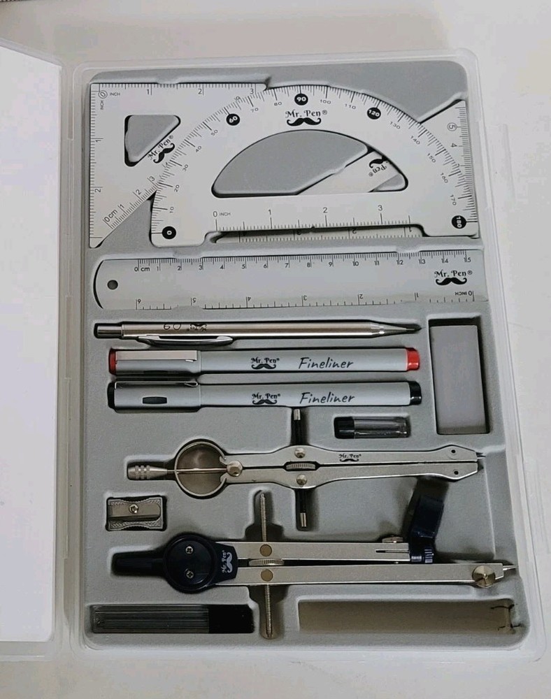 – Professional Geometry Set, 13 Pcs, Geometry Kit for Artists and Students, Geom